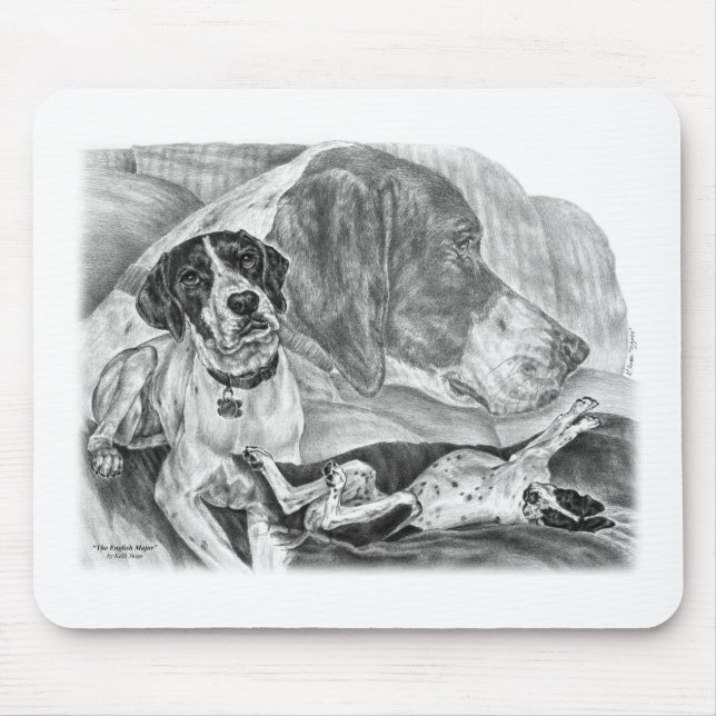 Tapis De Souris Black & White English Pointer Dogs (Devant)