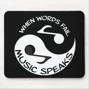Tapis De Souris Black White Music Note Musicale moderne