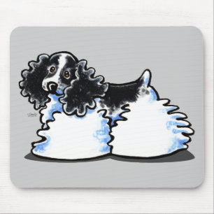 Tapis De Souris Black White Parti Cocker Spaniel