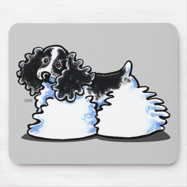 Tapis De Souris Black White Parti Cocker Spaniel (Devant)