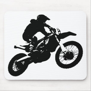 Tapis De Souris Black White Pop Art Motocross Motorcyle Sport