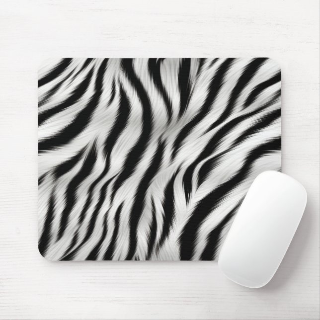 Tapis De Souris Black White Zebra Print Animal Safari (Avec souris)