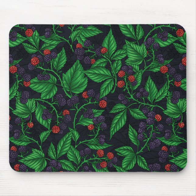 Tapis De Souris Blackberry sur gris foncé (Devant)