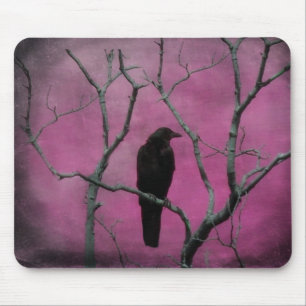 Tapis De Souris Blackbird Dans Une Mer Rose