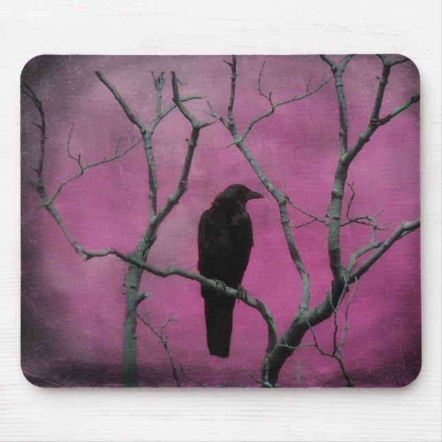 Tapis De Souris Blackbird Dans Une Mer Rose (Devant)