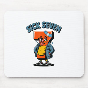 Tapis De Souris Blague Malade Sept Mème Six Sept Jeu de Mots Hallo