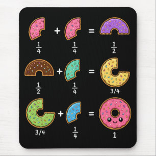Tapis De Souris Blagues de maths sur les fractions de beignets