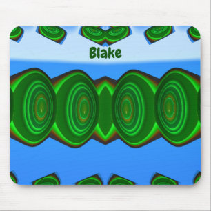Tapis De Souris BLAKE ~ Vert Bleu Blanc ALIEN INVASION ~