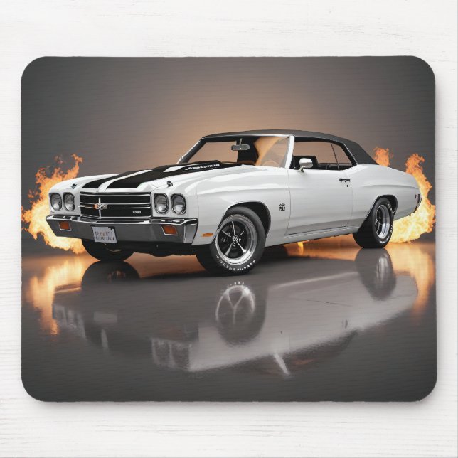 Tapis De Souris Blanc 1970 Chevelle SS Convertible (Devant)