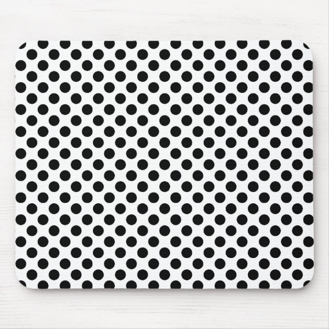tapis de souris blanc à pois noirs (Devant)