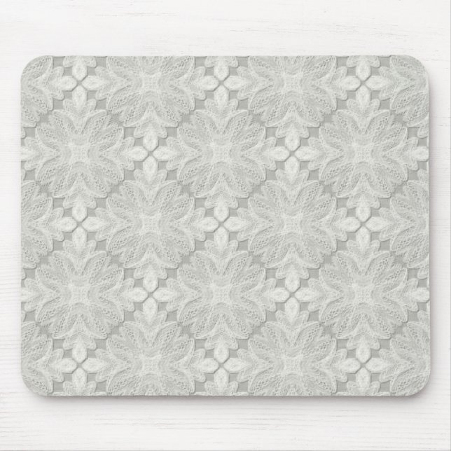 Tapis De Souris Blanc antique de dentelle (Devant)