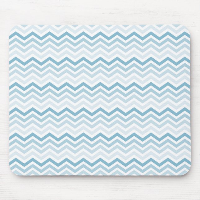 Tapis De Souris Blanc bleu Chevron Ombre (Devant)