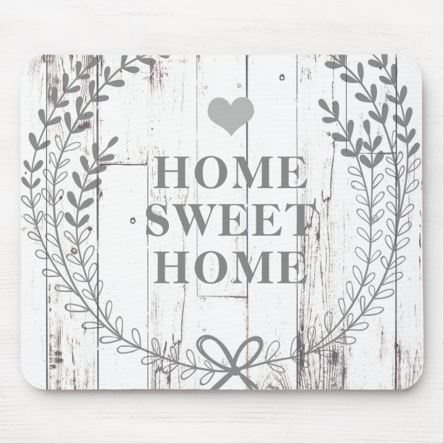 Tapis De Souris Blanc Bois Rustique Maison de Campagne Shabby Chic (Devant)