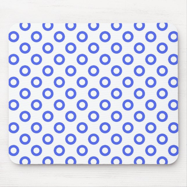 tapis de souris blanc cercle bleu (Devant)