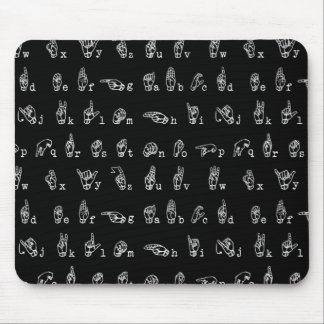 Tapis De Souris Blanc de //d'alphabet de langue des signes sur
