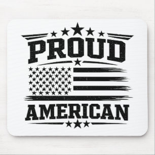 Tapis de souris blanc drapeau américain fier USA