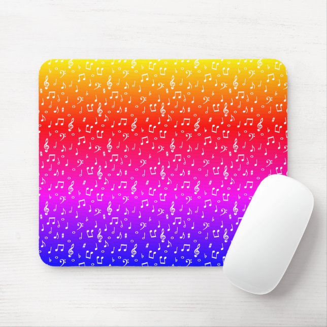 Tapis De Souris blanc et arc-en-ciel Musical  (Avec souris)