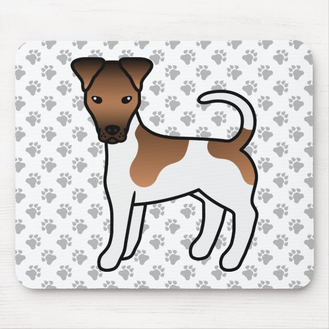 Tapis De Souris Blanc Et Tan Smooth Fox Terrier Joli Dessin Chien (Devant)