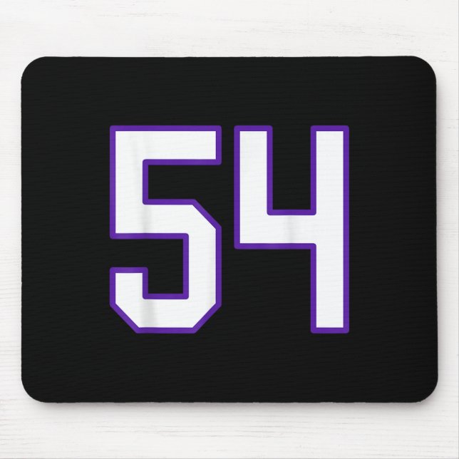 Tapis De Souris Blanc Et Violet Numéro 54 Joueur Jersey Uniforme # (Devant)