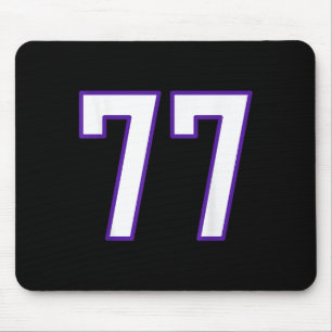 Tapis De Souris Blanc Et Violet Numéro 77 Joueur Jersey Uniforme #