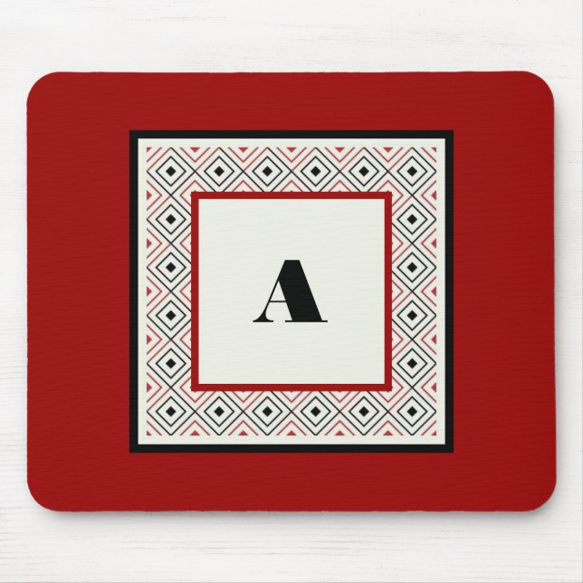 Tapis De Souris Blanc noir et vin personnalisé Mousepad moderne (Devant)