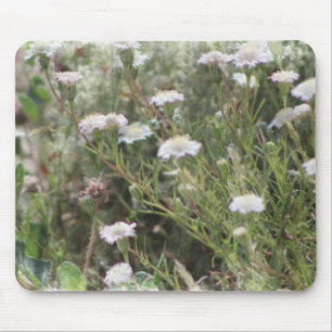 Tapis De Souris Blanc Pincushion Fleurs sauvages Aquarelle numériq