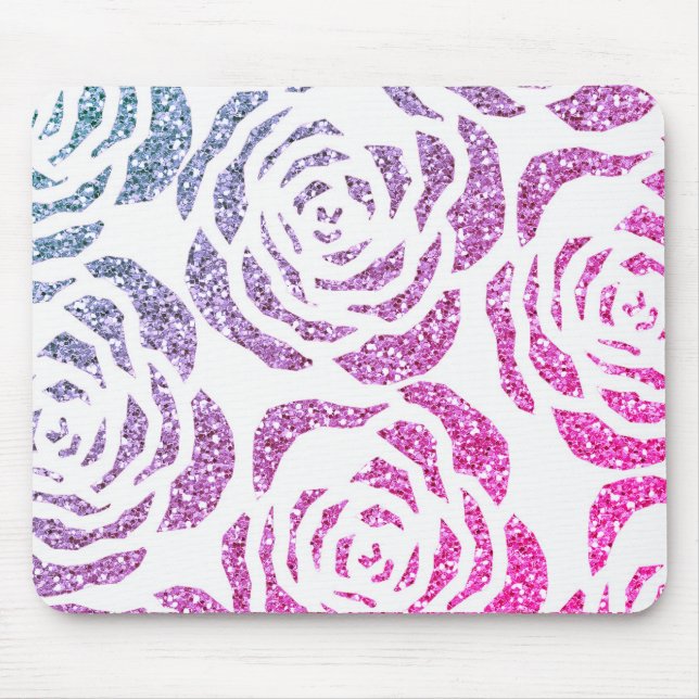 Tapis De Souris Blanc pourpre Mousepad de roses d'effet chic de (Devant)
