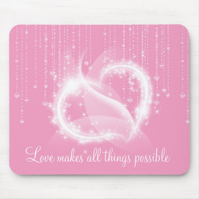 Tapis de souris blanc scintillant rose-clair de (Devant)
