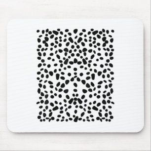 Tapis De Souris Blanc tacheté avec Pois noir Dalmatien _1