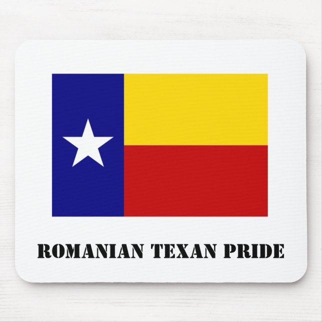 Tapis De Souris Blanc texan roumain Mousepad de fierté (Devant)