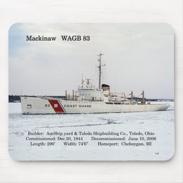 Tapis de souris blanc WAGB 83 Mackinaw (Devant)