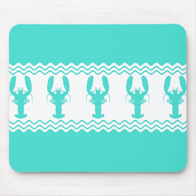Tapis De Souris Blancs turquoise (Devant)