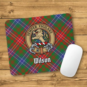 Tapis De Souris Blason de Clan Wilson sur tartan moderne