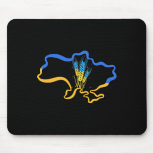 Tapis De Souris Blé Ukraine Terre Jaune Bleu Drapeau Symbole Uni A