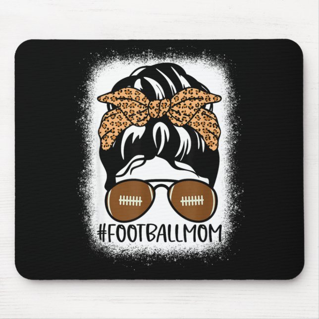 Tapis De Souris Bleached Football Mom Life With Leopard And Messy  (Devant)