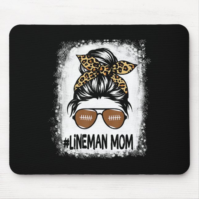 Tapis De Souris Bleached Lineman Maman Life Leopard Messy Bun Foot (Devant)