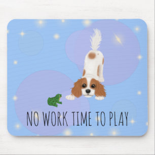 Tapis De Souris Blenheim Cavalier King Charles Spaniel et Frog