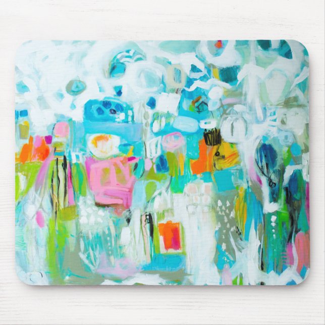 Tapis De Souris Bleu Abstrait (Devant)