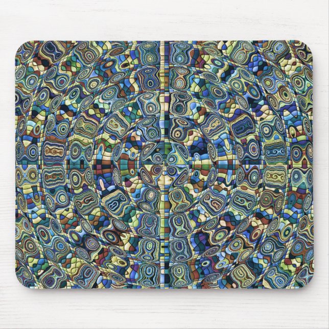 Tapis De Souris Bleu Abstrait (Devant)