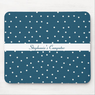 Tapis De Souris Bleu avec des points blancs Mousepad