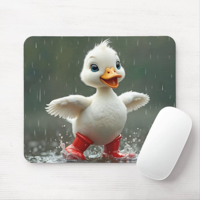 Tapis De Souris Bleu blanc éclaboussant dans une flaque de pluie (Avec souris)