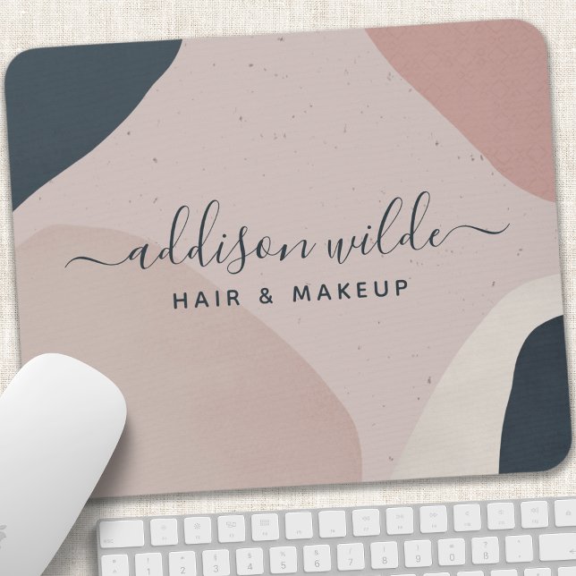 Tapis De Souris Bleu bleu marine moderne Formes Abstraites neutres (Créateur téléchargé)