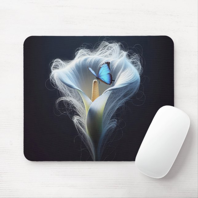 Tapis De Souris Bleu Bleu Papillon Morpho Commun En Lily (Avec souris)