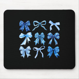 Tapis De Souris Bleu Bow Et Ribbon Joli Graphisme Femmes Filles Co