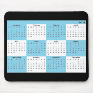 Tapis de souris bleu calendrier 2011