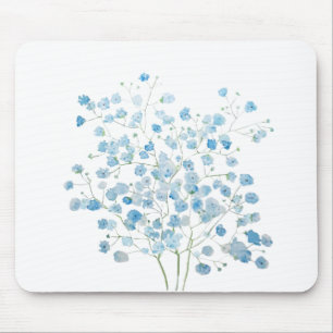 Tapis De Souris bleu clair Baby Breath Bouquet gypsophila