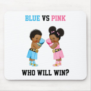 Tapis De Souris Bleu contre rose qui gagnera Thème de boxe révélat