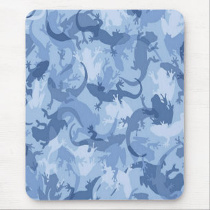 Tapis de souris bleu de camouflage de reptile