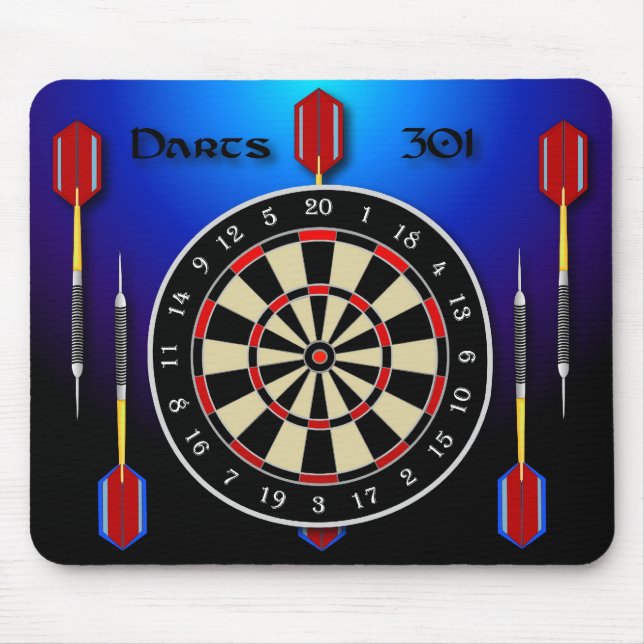 Tapis De Souris Bleu des dards 301 (Devant)