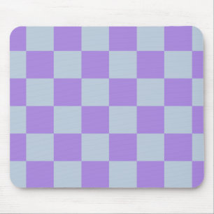 Tapis De Souris Bleu doux et À damiers lavande